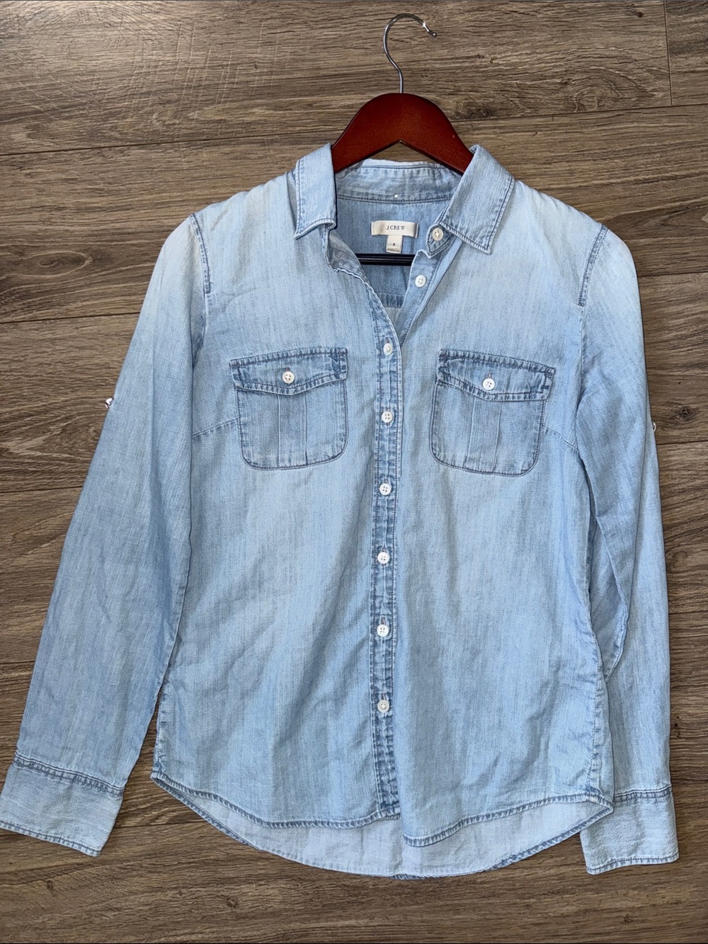 J. Crew Light Blue Women Denim Button-Down Shirt Sz 2